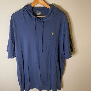 Polo short sleeve hoodie blue xl